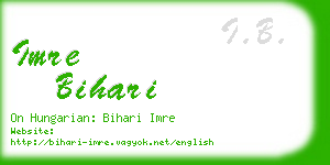 imre bihari business card